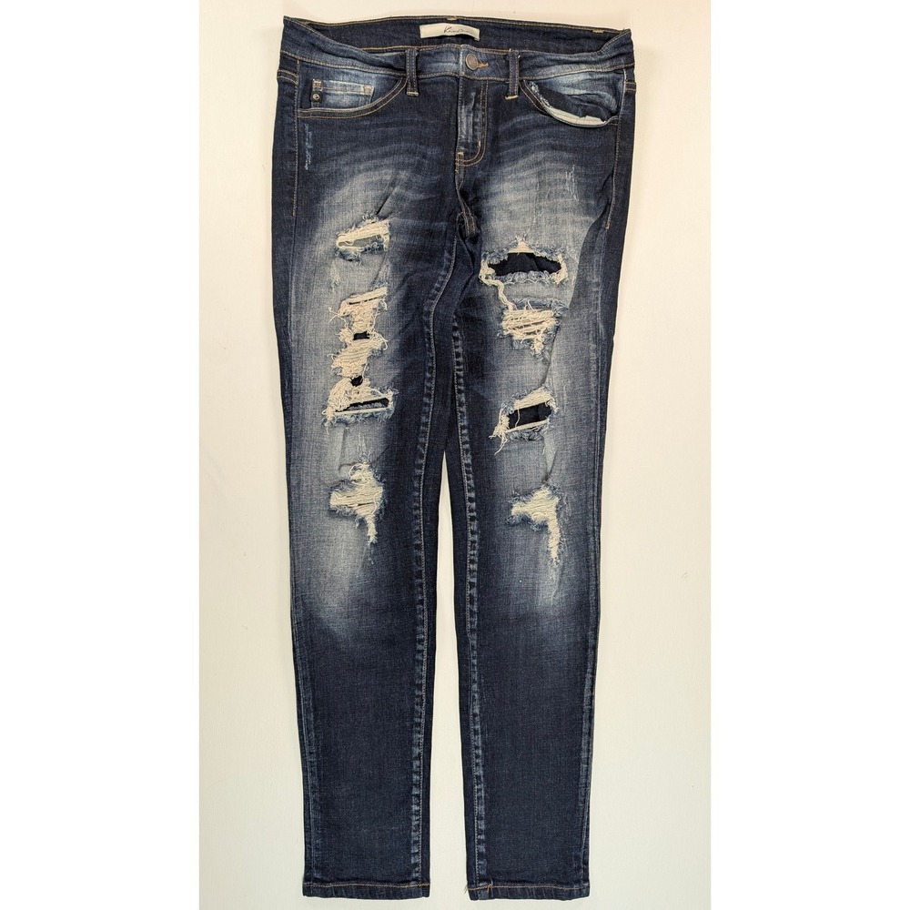 KanCan Distressed Skinny Jeans Dark Wash Ripped Denim  Womens Size 28 W9